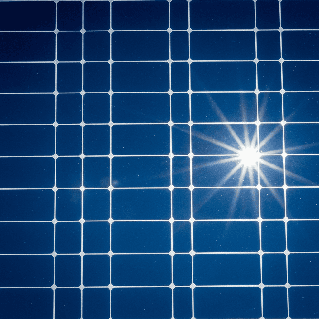 Solar panel cells with sunlight reflection