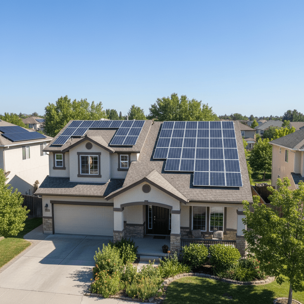 Solar panel installation on El Paso home