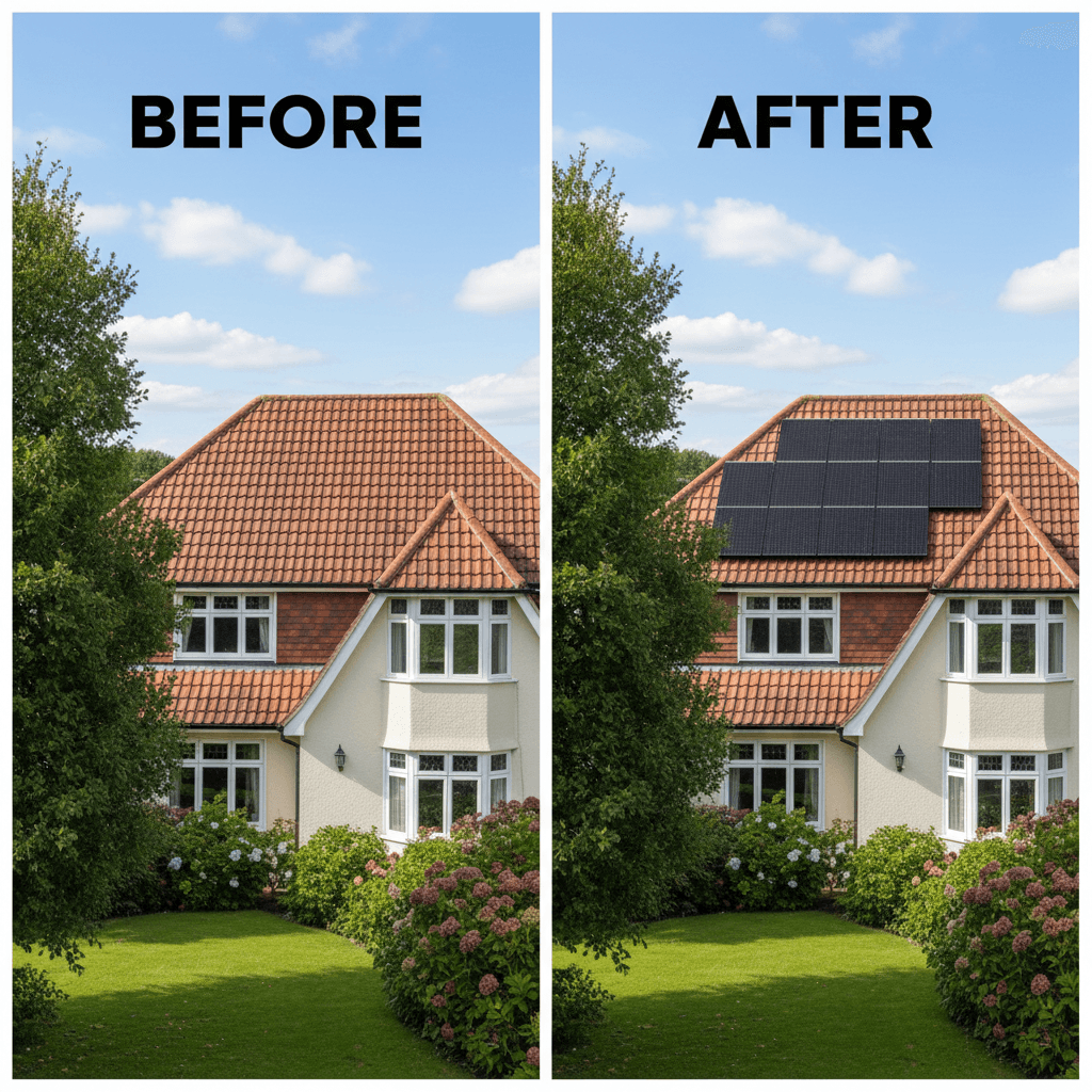 Before and after solar installation