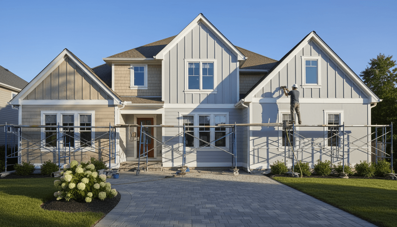 Vinyl siding and fascia on a well-maintained home exterior